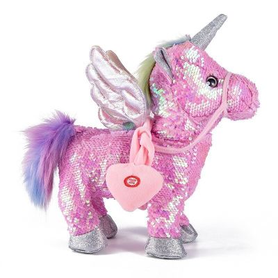 23New 35Cm Sequin Electronic Pet Walking And Singing Unicorn Toys For Toddlers  Lovely Plush Doll Kid Birthday Gift