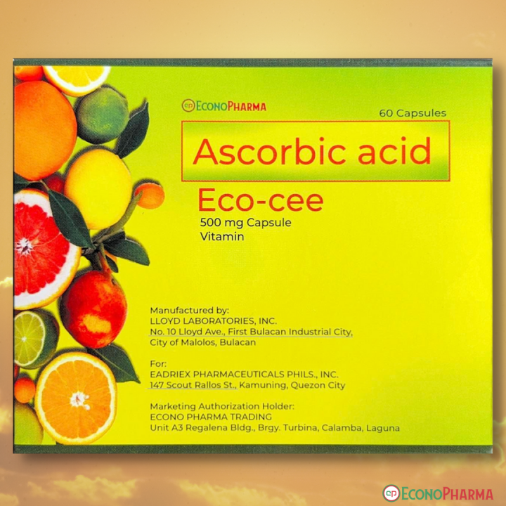 EconoPharma ECOCEE Ascorbic Acid(as Sodium Ascorbate) 500mg Capsules