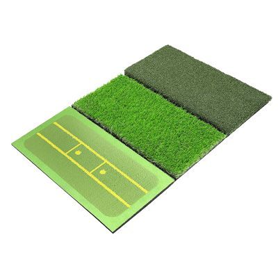 1 Piece 3-In-1 Golf Hitting Mat Green Path Feedback Golf Mat for Practice Driving, Chipping and Swing in Backyard