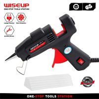 WISEUP 20W กาวไฟฟ้าเทอร์โมอุตสาหกรรมขนาดเล็กกาวร้อนละลาย S เครื่องมือซ่อมแซมอุณหภูมิความร้อน DIY ใส่ได้7*100มม. แท่ง