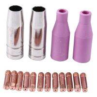 Mig Set of Nozzles 16Pcs AK15 for Welding Torch Cap Tip Contact 0.8mm MB15 Ceramic Accessories