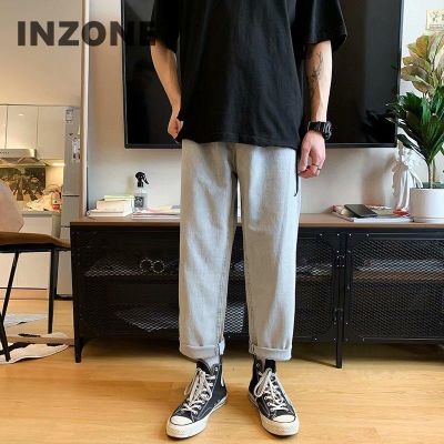 Mens Jeans SpringSummer Korean Edition popular logo INS Straights Loose Go with Hong Kong Style Fall Feel Wide Leg Trousers