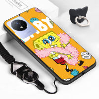 Case4you สำหรับ Vivo Y02T สายคล้องแหวนใส่นิ้ว Y02A น่ารัก SquarePants Spong Bob เคสใส่โทรศัพท์ซิลิโคนนิ่มเคส TPU