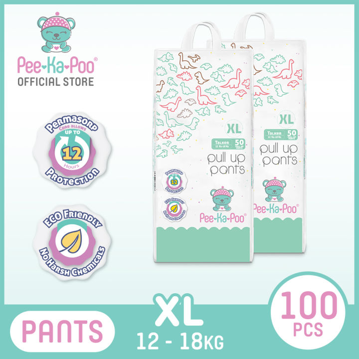 Pee-Ka-Poo Pull Up Pants Extra Large XL (12-18kg) 100Pcs (2 Packs
