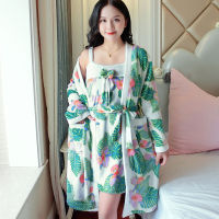 2 Pcs Warm Flannel Robe Set Winter Floral Robe Thicken y Nightgowns Bathrobe Women Pajamas Bath Flannel Robe Sleepwear Womens