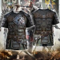 เสื้อยืดพิมพ์ลาย3D ตัวละครในเกม Armors ยุคกลางเสื้อฤดูร้อนแขนสั้นฮาราจูกุอัศวินลำลองใส่ได้ทั้งชายและหญิง DW0047เสื้อยืดท็อปแบบตัวสั้น