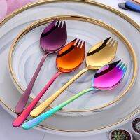 New 3 in 1 Spork Fit Spoon Fork Multi-functional Tableware Outdoor Travel Camping Hiking Cutlery Utensils Triple Picnic Gadget Flatware Sets