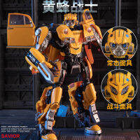 2023 ของเล่นหุ่นยนต์แปลงร่างขนาดใหญ่ Bumblebee 6 เด็กปีโลหะผสม Optimus Diamond Pillar Boy 4