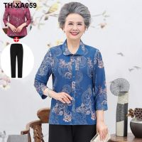 ♝ elderly summer 60-70-80 - year old clothes printed suits grandma