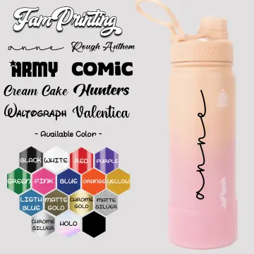 White hydroflask best sale with yellow stickers