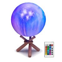 Moon Lamp, Moon Light Galaxy Lamp Gifts for Christmas Birthday Gifts 16 Colors with Stand, Space Decor Cool Stuff