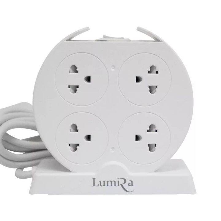 ปลั๊กไฟ-lumira-ลูมิน่า-8-socket-รางปลั๊กไฟ-ป้องกันไฟกระชาก-ไฟตกด้วยอุปกรณ์มาตรฐาน-มี-มอก-ls-025