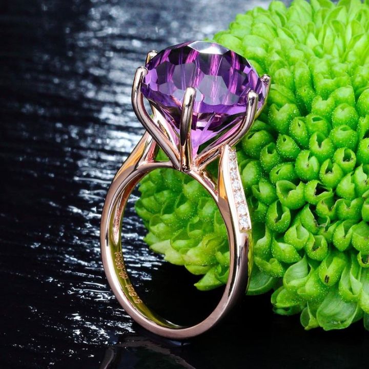 hoyon-18k-rose-gold-colorful-brazilian-natural-amethyst-ring-six-claw-temperament-colorful-gem-diamond-style-ring-opening-ring