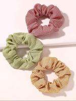 ยางรัดผมแฟชั่น Scrunchie ลายสก๊อต คุณภาพดี ยืดหยุ่นสูง