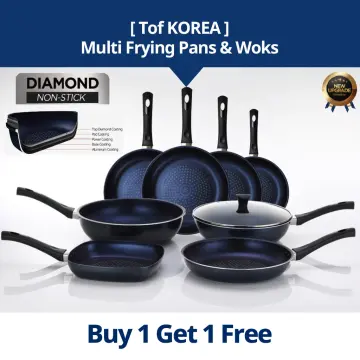MADE IN KOREA - 3D Diamond Coating Nonstick Wok Frying Pan Cookware 8  (20cm)