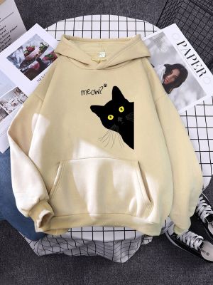Hoody Big Black Cat Personality Print Hoodie Womens Streetwear Warm Hoodies For Girls Fashion Winter Women Sweatshirt And Hoodie Size Xxs-4Xl