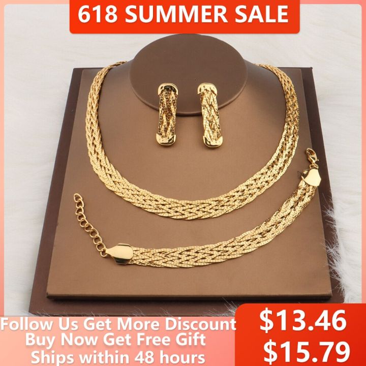 Wholesale New Dubai Gold Color Jewelry Women's Fashion Necklace