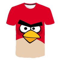 Men and women couples summer short-sleeved 3DT shirt tops childrens cartoon animation Angry Birds peripheral