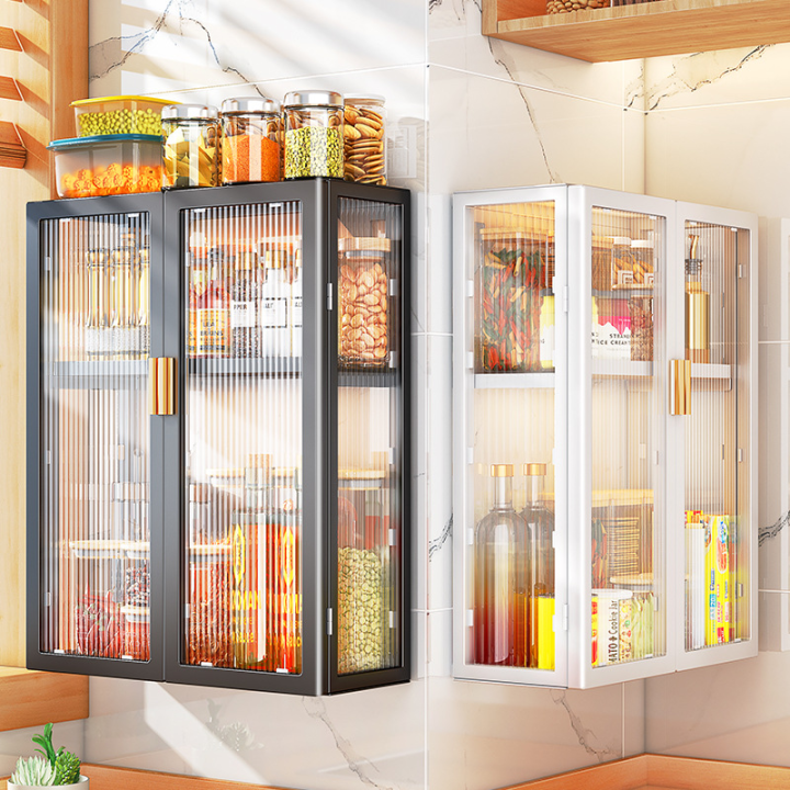 Kitchen wallmounted storage rack perforation household condiment storage rack With