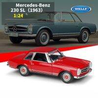 A124 Benz 1963 230SL รถของเล่นรุ่น D Iecast จำลองขนาดคงที่โลหะรุ่นรถของเล่นสำหรับเด็กของขวัญวันเกิดคอลเลกชัน DecorationM