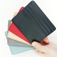 【CW】✖☈  1Pc Pu Leather ID Card Holder Color Bank Credit Slot Wallet Men Business Cover