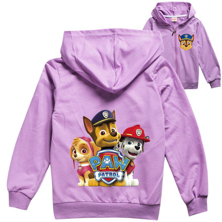 paw-patrol-ผ้าฝ้าย-เสื้อฮู้ดโพลีเอสเตอร์-เสื้อคาร์ดิแกนเสื้อคลุมแบบมีซิปเสื้อผ้าเด็ก2ชิ้นชุดเด็กผู้ชายแขนยาวฤดูใบไม้ผลิฤดูใบไม้ร่วงแจ็คเก็ตเด็กผู้ชายเด็กผู้หญิง