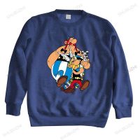 เสื้อวอร์มผ้าฝ้ายสเวตเตอร์มีฮู้ดเสื้อฮู้ดผู้ชาย Asterix และ Obelix มีฮู้ดใหม่สำหรับผู้ชาย Shubuzhi สไตล์บาง