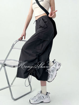 HengShanYuan กระโปรงยาวทรงคาร์โก้สำหรับผู้หญิง,กระโปรงยาวกระโปรงผ่าทรงลูกแพร์ใหม่สำหรับขนาดพิเศษ