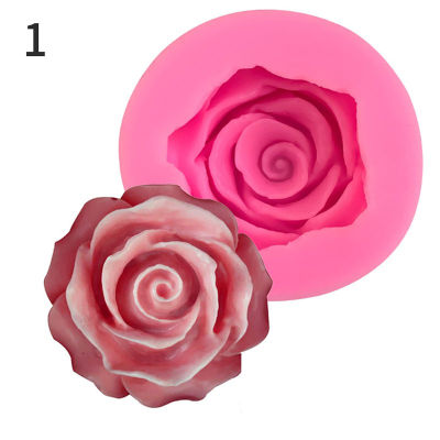 UNI Buytra Qwdp 3D ดอกไม้ Bloom ซิลิโคนรูปทรงกุหลาบ Fondant แม่พิมพ์เค้กทำสบู่ Cupcake เบเกอรี่เครื่องมือ