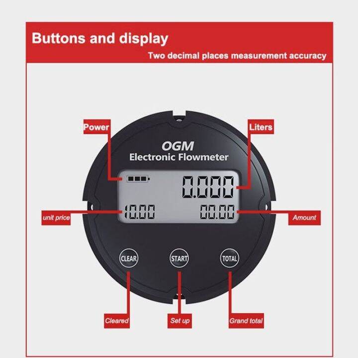 1.5 2 1 inch Flow Meter High Precision OGM Electronic Gear Flowmeter
