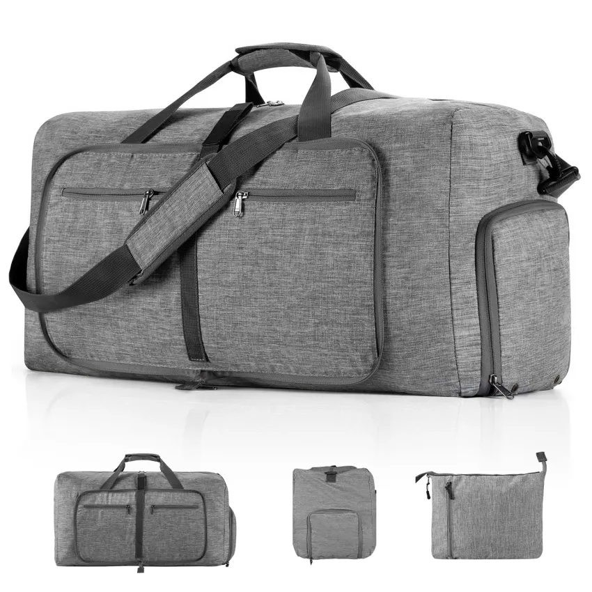 Duffel Bag 65L Packable Duffle Bag with Shoes Compartment Unisex Travel Bag  W