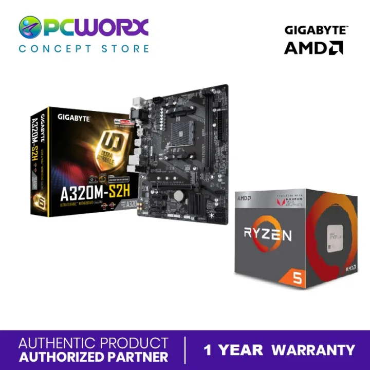 AMD RYZEN CPU & MOBO BUNDLE- AMD Ryzen 5 3400G and Gigabyte GA-A320M ...