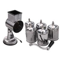 Stainless Steel Cheese Grater, Rotary Chopper, Vegetable Shredder Salad Slicer Multi-Use Hand Grater Grinder 5 Blades