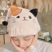 Cute Cat Kitten Kid Hair Turban Quick Dry Bath Hair Drying Towel Head Wrap Hat Cap Bathing Tool Cat Ears Pattern Hooded Towels Towels