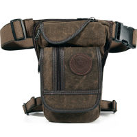 Norbinus Men Waist Pack Canvas Drop Leg Bag Belt Hip Bum Motorcycle Crossbody Bags for Men Shoulder Travel Thigh Pouch Fanny Bag