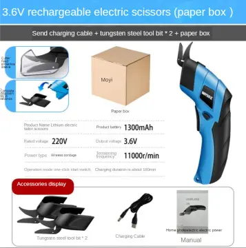 Electric Scissors Fabric Cutter Rechargeable Cordless Power Fabric