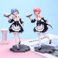 NGDUNKEN ของเล่นโมเดลตุ๊กตาของขวัญ PVC หุ่นอนิเมะเด็กผู้หญิง Ram Rem โมเดลแอ็คชั่นอีกครั้ง: ชีวิตในโลกที่แตกต่างจากรุ่นชุดคนรับใช้