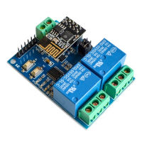 โมดูลโมดูลรีเลย์ WiFi 2ช่องสัญญาณ ESP8266 5โวลต์ ESP-01 2ช่องสำหรับตัวควบคุมแอปโทรศัพท์บ้านอัจฉริยะ IOT