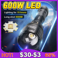 99LM 600W Rechargeable Flashlight With Usb Charging Powerful Torch Light 8000m High Power Led Flashlights Tactical Lanterns