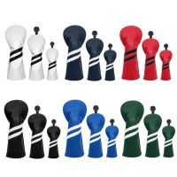 ▫✲ Simple Stripes Golf club cover Headcovers For Driver Fairway Woods Hybrid Waterproof PU Leather Soft Protector Durable Covers