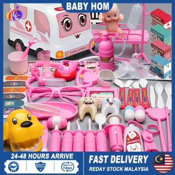 9PCS Plastic Simulation Dentist Play Set Medical Kit Pretend Toy for Kids  Hygienic Habbit Cultivation Role Play Game for Children 6 Colors