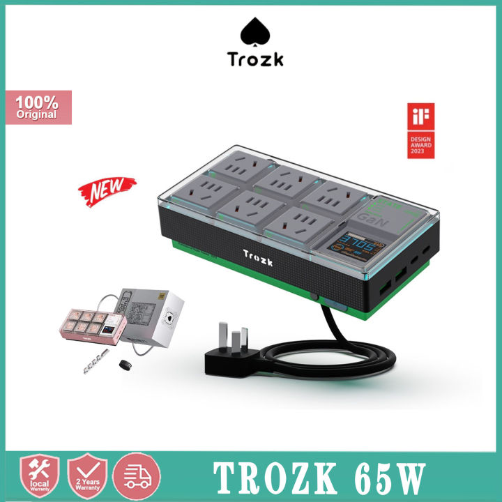 trozk-punk-พาวเวอร์กล่องแข็งเดสก์ท็อปแผงกระจายสายไฟแผงกระจายสายไฟแพตช์การชาร์จเร็ว65w
