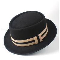 2 Size Men Women Pork Pie Fedora Hat For Lady Gentleman Outdoor Flat Jazz Hat