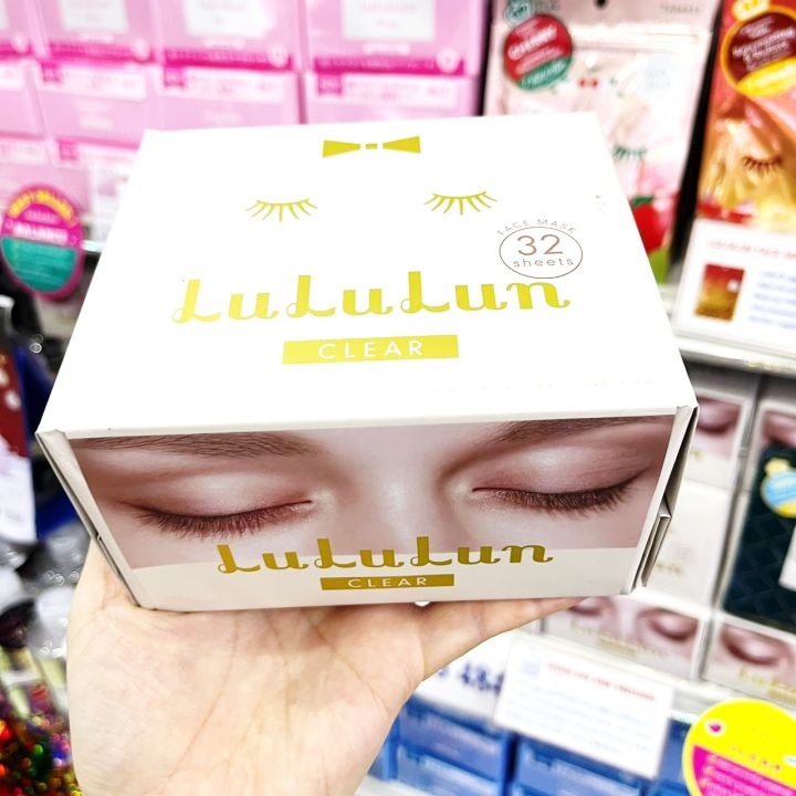 พร้อมส่ง-lululun-face-mask-whitening-32-sheets-white-new-package-นำเข้าจากญี่ปุ่น-มาส์กหน้า-ลูลูลูน-สูตรไวท์เทนนิ่ง