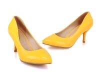 2020 Cheap Ladys Big Size (4-12) Sexy Plain Comfortable Candy Color Thin High Heeled Shoes BlackBeigeYellowGreen Women Pumps