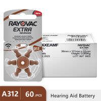 Rayovac EXTRA-A312 60 pcsperformance เครื่องช่วยฟังแบตเตอรี่1.45โวลต์312 312A A312 PR41สังกะสีอากาศ BTE CIC RIC OE ได้ยิน