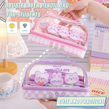 Kawaii Pencil Case Girls Pencil Box Large Capacity Stationery Pouch Cute  Korean Pencil Pouch Student Office School Cosmetic Bag