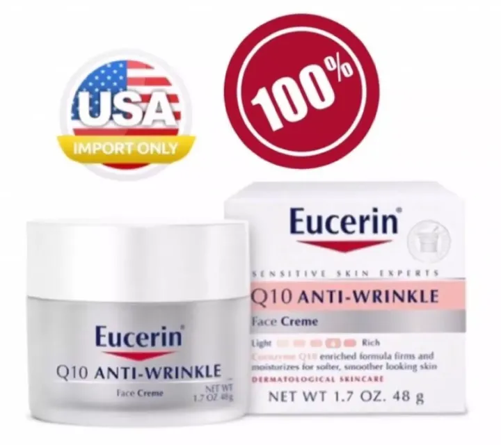 Eucerin Q10 AntiWrinkle Face Creme (Sensitive Skin) ยูเซอริน คิวเทน