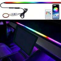 Dreamcolor ไฟอะคริลิคภายในรถ RGB 43นิ้วพร้อมแสงนีออนรถยนต์ฟังก์ชั่นเสียงแอคทีฟแอปรีโมทคอนโทรลไร้สาย