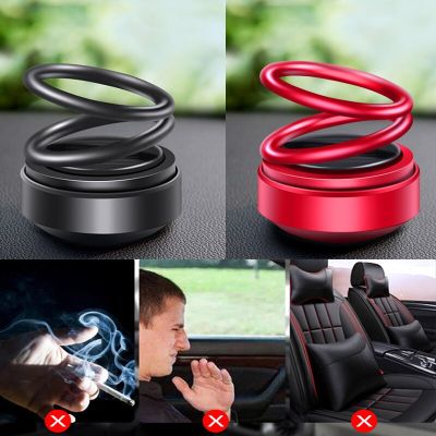 【DT】  hotYetaha Car Aromatherapy Diffuser Double Rings Rotary Air Freshener Dashboard Perfume Solar Auto Power